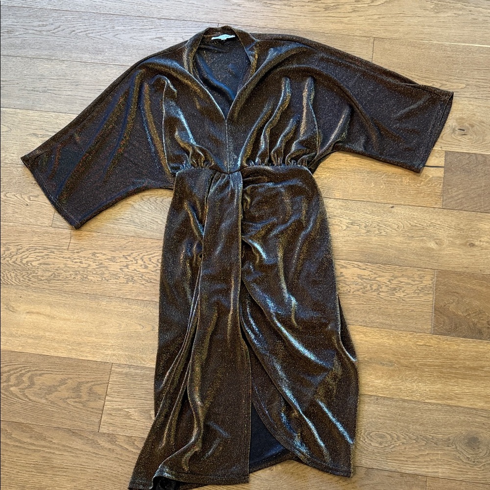 Elegant Brown Wrap Dress